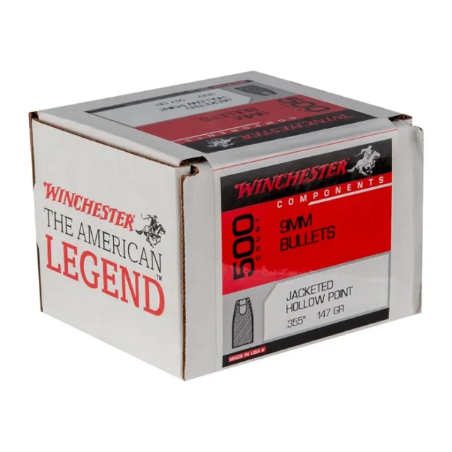 Winchester 9mm .355 147 gr JHP Bullets - 500 Per Box - View 2