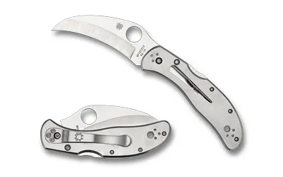 Spyderco Harpy Clipit Folding Knife 2.75in Hawkbill Blade Satin - View 2