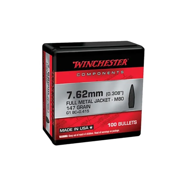 Winchester WB762147D .308 147 Grain Full Metal Jacket Boat Tail 500 Count - View 2