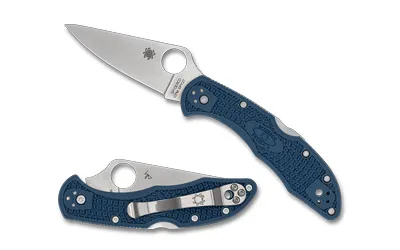 Spyderco C11PCBL Delica 4 SPY27 Satin 2.9" Blade Cobalt Blue Handle - View 2