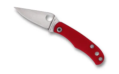 Spyderco C133GRDP Bug Red G-10 Knife - View 2