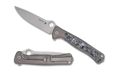 Spyderco C271TIP Slym 3.42" M390 Drop Point Titanium Carbon Fiber Knife - View 2