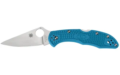 Spyderco C11FPBL Delica SL-PL Blue Flat Ground Knife - View 2