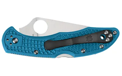 Spyderco C11FPBL Delica SL-PL Blue Flat Ground Knife - View 3