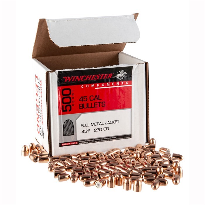 Winchester WB45MC230D .45 Caliber 230 Grain FMJ 500 Bullets - View 2