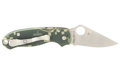 Spyderco C223GPCMO Para 3 Satin 3" Plain Edge Camo G-10 CPM S30V Blade - View 3