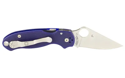 Spyderco C223GPDBL Para 3 Satin 3" Plain Edge Dark Blue G-10 CPM S110V - View 3