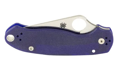 Spyderco C223GPDBL Para 3 Satin 3" Plain Edge Dark Blue G-10 CPM S110V - View 4
