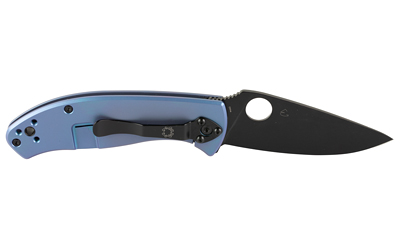 Spyderco C122TIBLBKP Tenacious Blue 8Cr13MoV Black Blade Knife - View 3