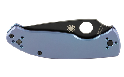 Spyderco C122TIBLBKP Tenacious Blue 8Cr13MoV Black Blade Knife - View 4