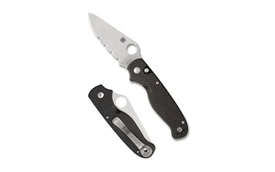 Spyderco ButtonUp Carbon Fiber Folding Knife 3.27" Clip Point Blade 7.5" - View 2