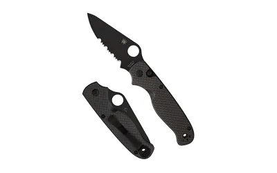 Spyderco ButtonUp Carbon Fiber Folding Knife 3.27" Clip Point Blade 7.5" - View 2