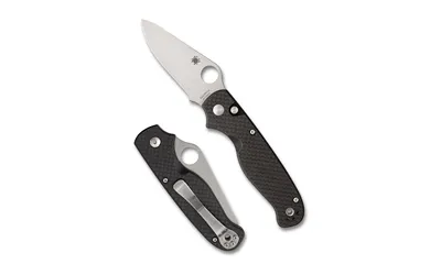 Spyderco ButtonUp Carbon Fiber Folding Knife 3.27" Clip Point Blade 7.5" - View 2