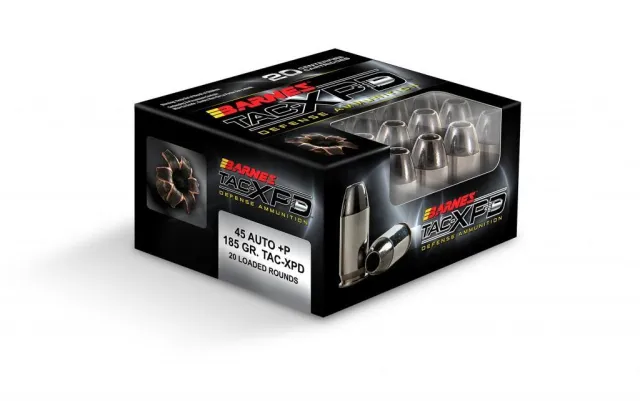Barnes 21555 .45 ACP 185 Grain TAC-XP 1000 fps Brass Case 20 Rounds - View 2