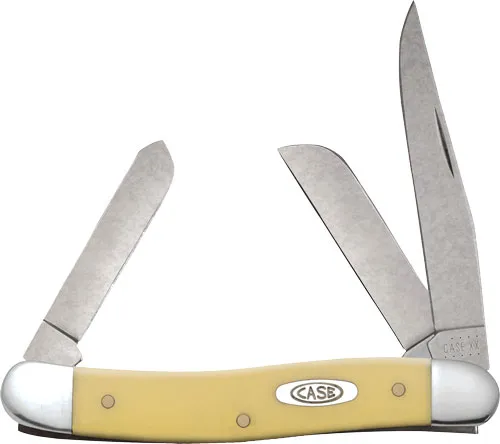 Case Cutlery Med Stckmn 3BL 3.5" Yellow CV Knife - View 2