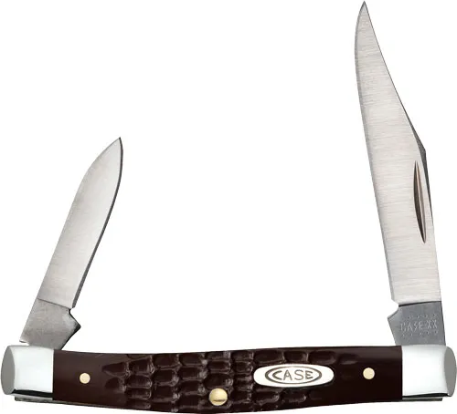 Case Small Pen Knife 2-Blade Jigged Brown Synthetic Handle - View 2