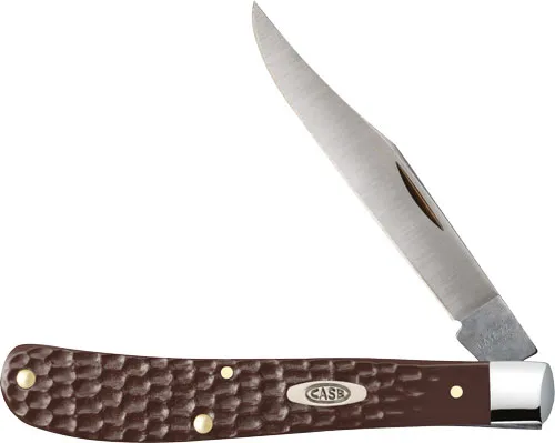 Case Slimline Trapper 3.25 in Clip Point Brown Synthetic 1 Blade - View 2