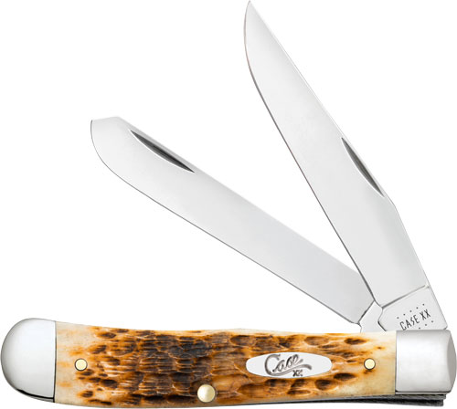 Case Cutlery Trapper 2BLD 4 1/8" Amber Bone Knife - View 2
