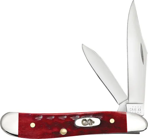 Case Cutlery Peanut 2BLD Red Bone Folding Knife 2 7/8" - View 2
