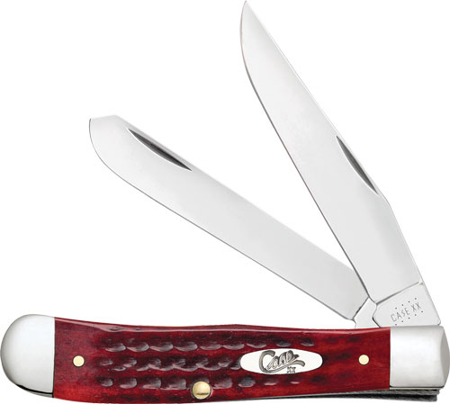 CASE CUTLERY Trapper 2BLD 4 1/8" Red Bone Knife - View 2