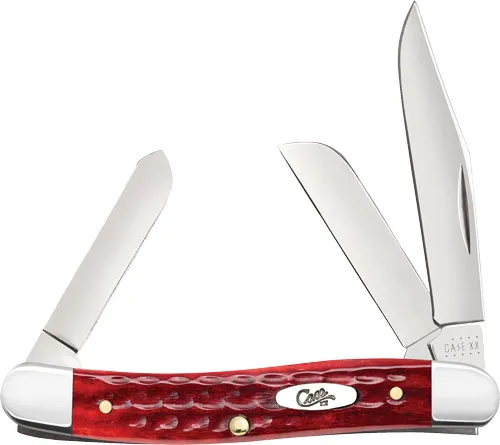 Case Stockman 3-Blade Folding Knife 3.5" Red Bone - View 2