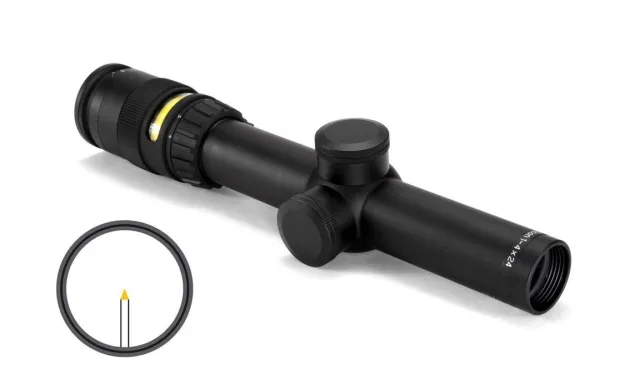 Trijicon AccuPoint 1-4x24mm Illuminated Amber Triangle Post Scope - View 2