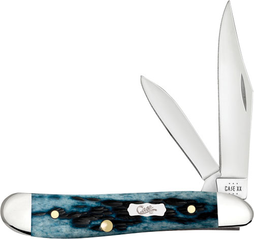 Case Cutlery Peanut Mediterranean Blue Bone Pocket Worn - View 2