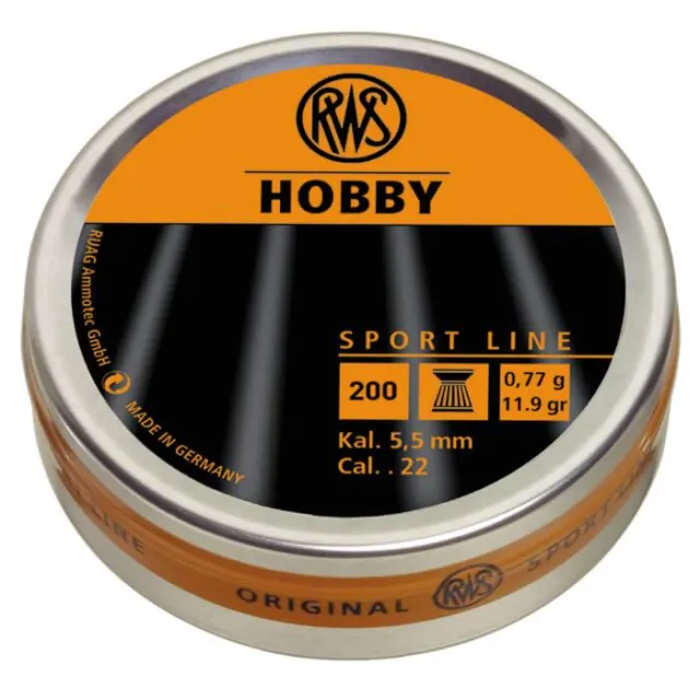 RWS Hobby Sport Line .22 Airgun Pellets 200 Pack Rifled Skirt 2317401 - View 2