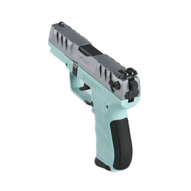 Walther PD380 .380ACP 3.7" Barrel DA/SA Angel Blue 9-Rd Nickel Semi-Auto Pistol - View 3