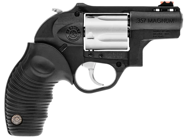 Taurus 2605029PLY Lightweight Revolver, Matte Stainless Steel, .357 MAG, 2-Inch Barrel, 5-Round Capacity, 19.75 oz, Red Fiber Optic Sight - View 2