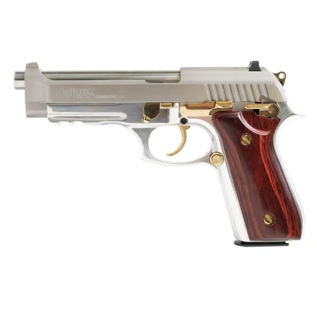 Taurus PT92 9MM 17+1 Pistol, Ambidextrous Safety, Wood Grips, 5" Barrel - View 2