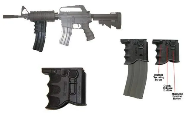 FAB Defense FXMG20B MG-20 Foregrip/Mag Carrier Black Polymer 1913 Rail - View 2