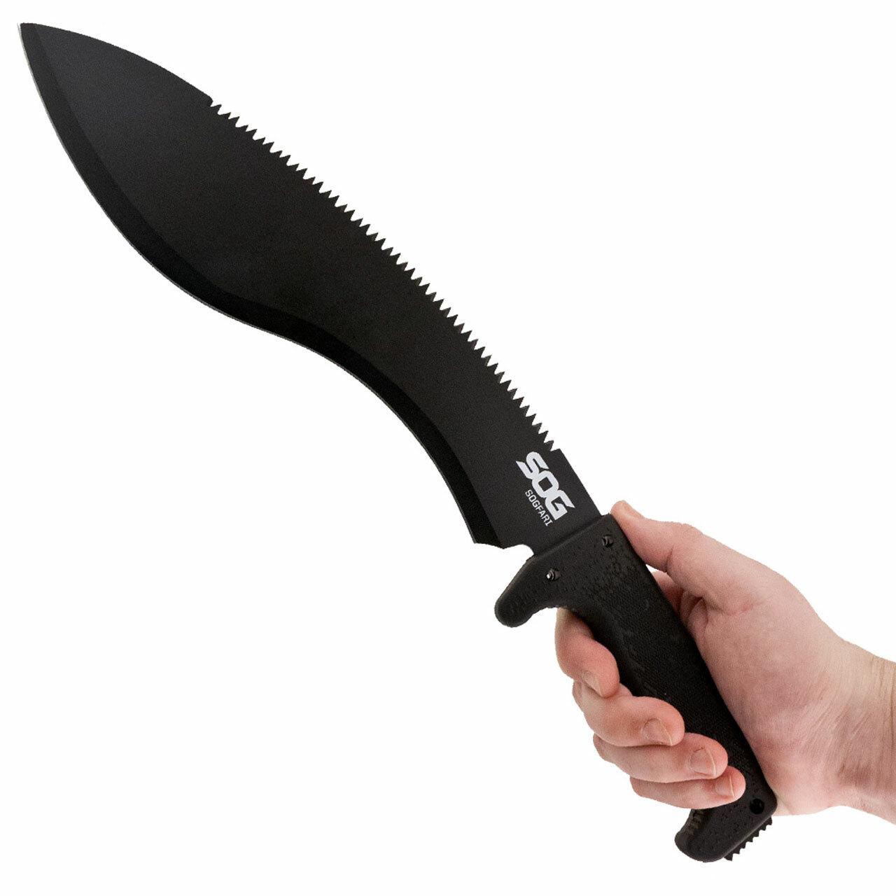 SOG SOGfari Kukri Machete Black Blade with Sheath MC11N - View 2