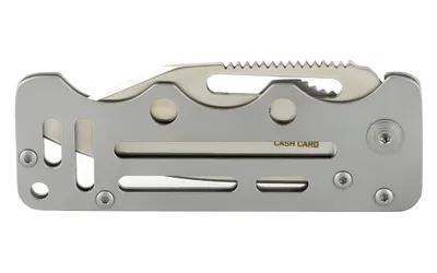 SOG SOG-EZ1-CP Cash Card 2.75" Clip Point 8Cr13MoV SS Blade Silver Handle - View 4