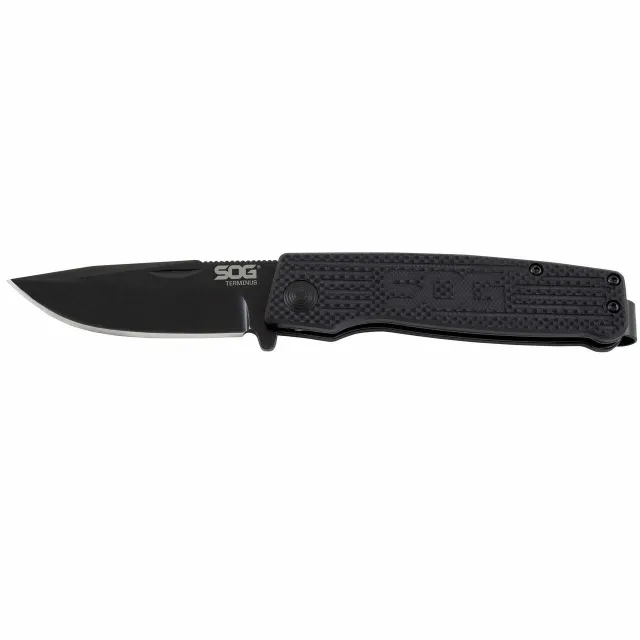 SOG Terminus Folding Knife 2.90 In Blade Black TM1006BX - View 2
