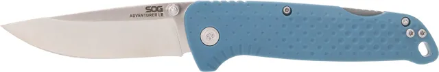 SOG Adventure LB Folding Knife 3.5" Satin Blade Nordic Blue Handle - View 2