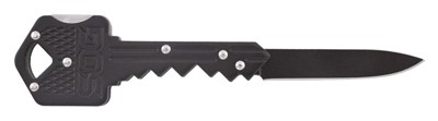 S.O.G SOGKEY101 Key 1.50" Folding Plain Drop Point Black Hardcased 5Cr13MoV SS Blade/Black Stainless Steel Handle - View 2
