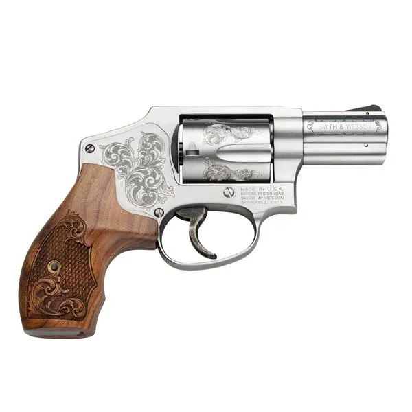 Smith & Wesson Model 640 357 Magnum 2 1/8 in Engraved Silver Wood Grip - View 2