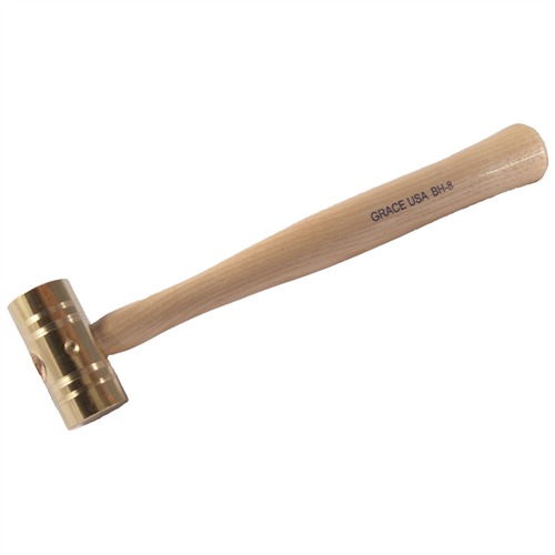 Grace USA GRBH8 8 oz Brass Hammer with Hickory Handle - View 2