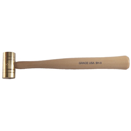 Grace USA GRBH8 8 oz Brass Hammer with Hickory Handle - View 3