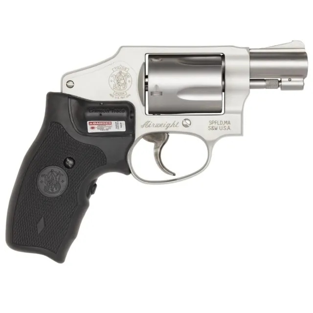 Smith & Wesson 163811 Model 642 Airweight 38 Special + P Stainless Steel 1.88" Barrel & 5rd Cylinder, Matte Silver Aluminum Alloy J-Frame, Includes Crimson Trace LG-305 Lasergrip - View 2