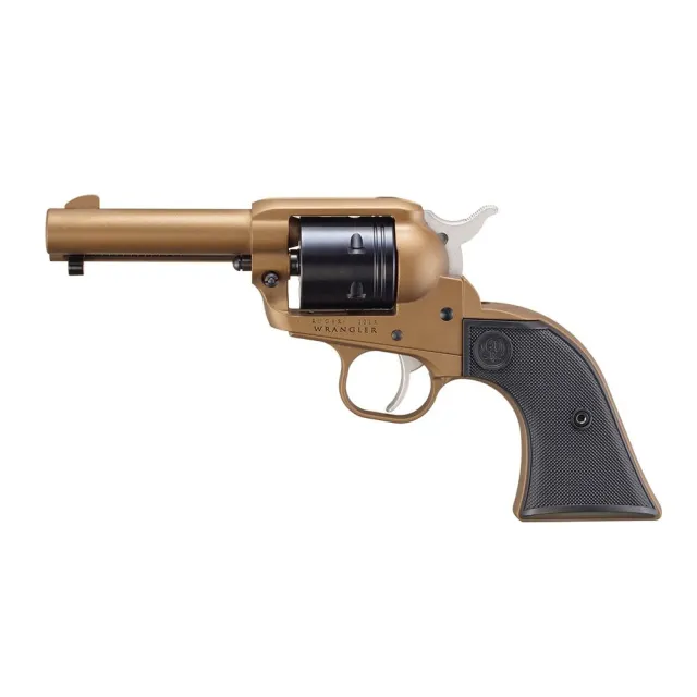 Ruger 2054 Wrangler Revolver, 22 LR, 6-Round Capacity, 3.75" Barrel, Burnt Bronze Cerakote Finish, Black Checkered Polymer Grip - View 2