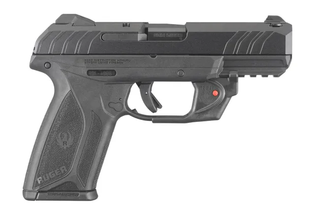 Ruger 3816 Security-9 Compact 9mm Luger Pistol, 4" Blued Barrel, High-Performance Glass-Filled Nylon Grip, Viridian E-Series Red Laser, 15+1 Capacity, Two Alloy Steel Magazines Included - View 2