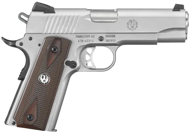 Ruger SR1911 Commander .45 ACP 4.25 in Stainless Steel 7rd SA - View 2