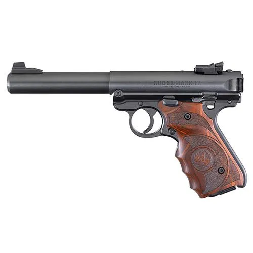Ruger Mark IV Target 22 LR 5.50" Blued Bull Barrel Laminate Grips - View 2