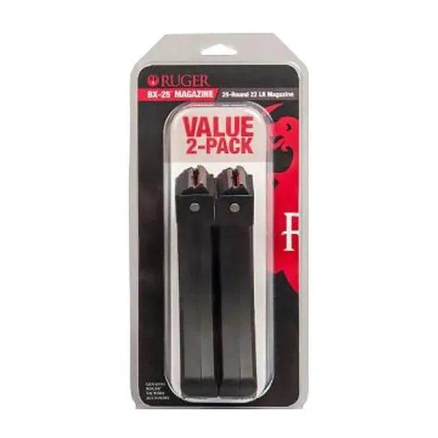 Ruger BX-25 10/22 22 LR 25 Round Magazine Black 2 Pack 90548 - View 2