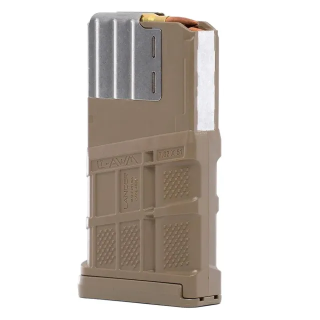 Lancer Systems L7AWM SR-25 7.62x51 20 Round Magazine Opaque FDE - View 2