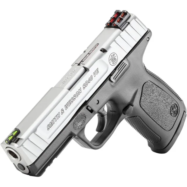 Smith & Wesson 11908 SD VE 40 S&W Caliber 4" Barrel 10+1 Capacity Matte Black Finish Picatinny Rail Frame Stainless Steel Slide Textured Polymer Grip HiViz Sights - View 3