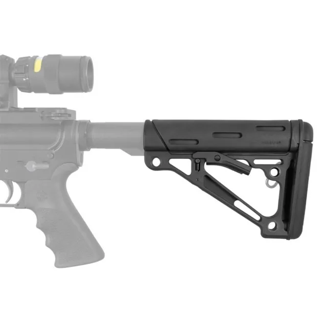 Hogue 15050 OverMolded Collapsible Buttstock Black Rubber for AR15 M16 - View 2