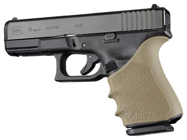 Hogue HandAll Beavertail Sleeve Glock 19 Gen 1 2 5 FDE Grip 17053 - View 2